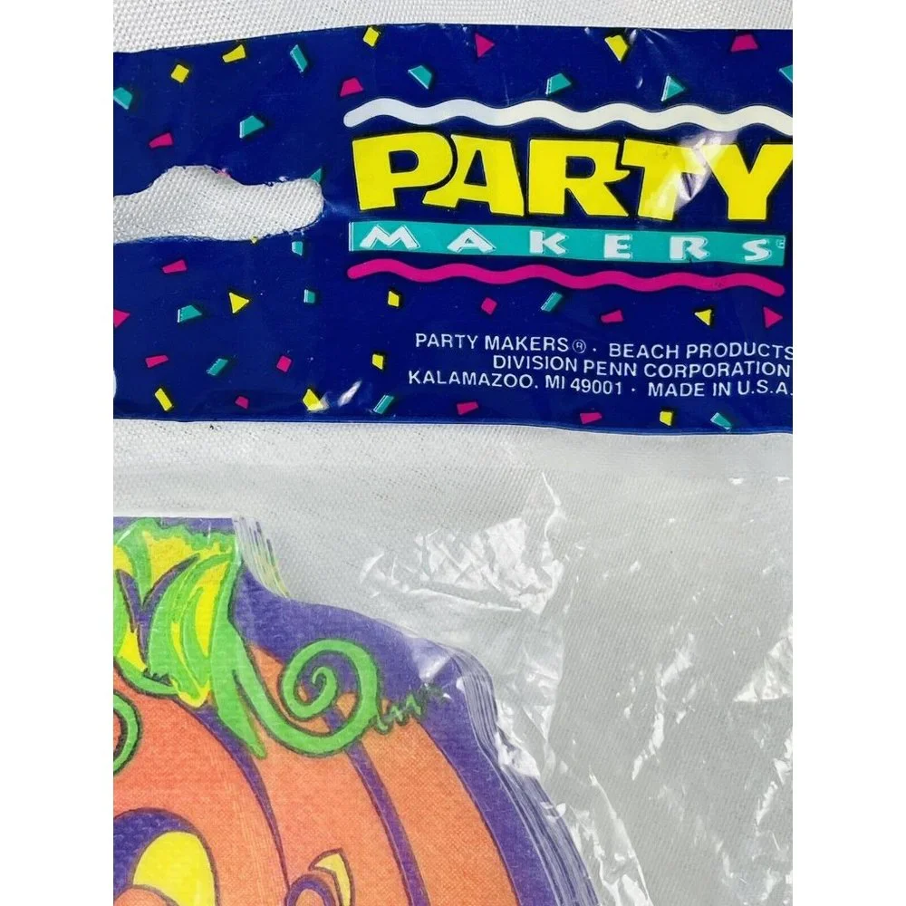 Die Cut Pumpkin Jack-O’-Lantern 9” Paper Napkins Party Makers Vintage 1995